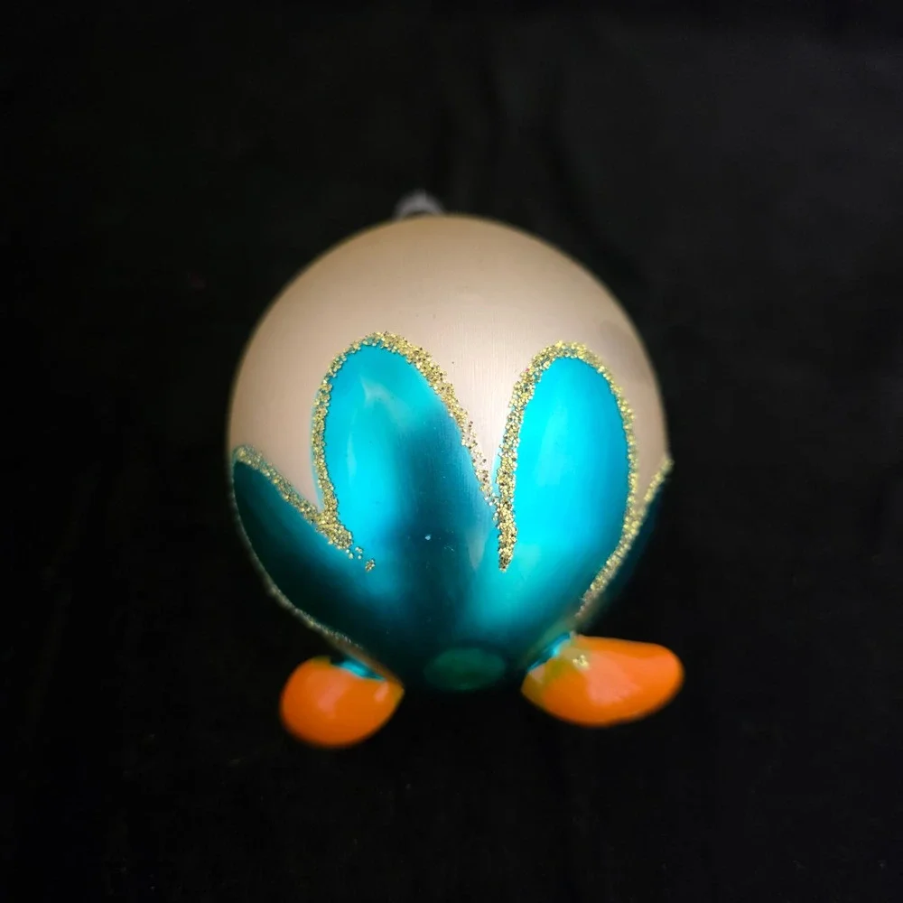VTG De Carlini Blown Glass Christmas Ornament Humpty Dumpty Hand Painted Italy